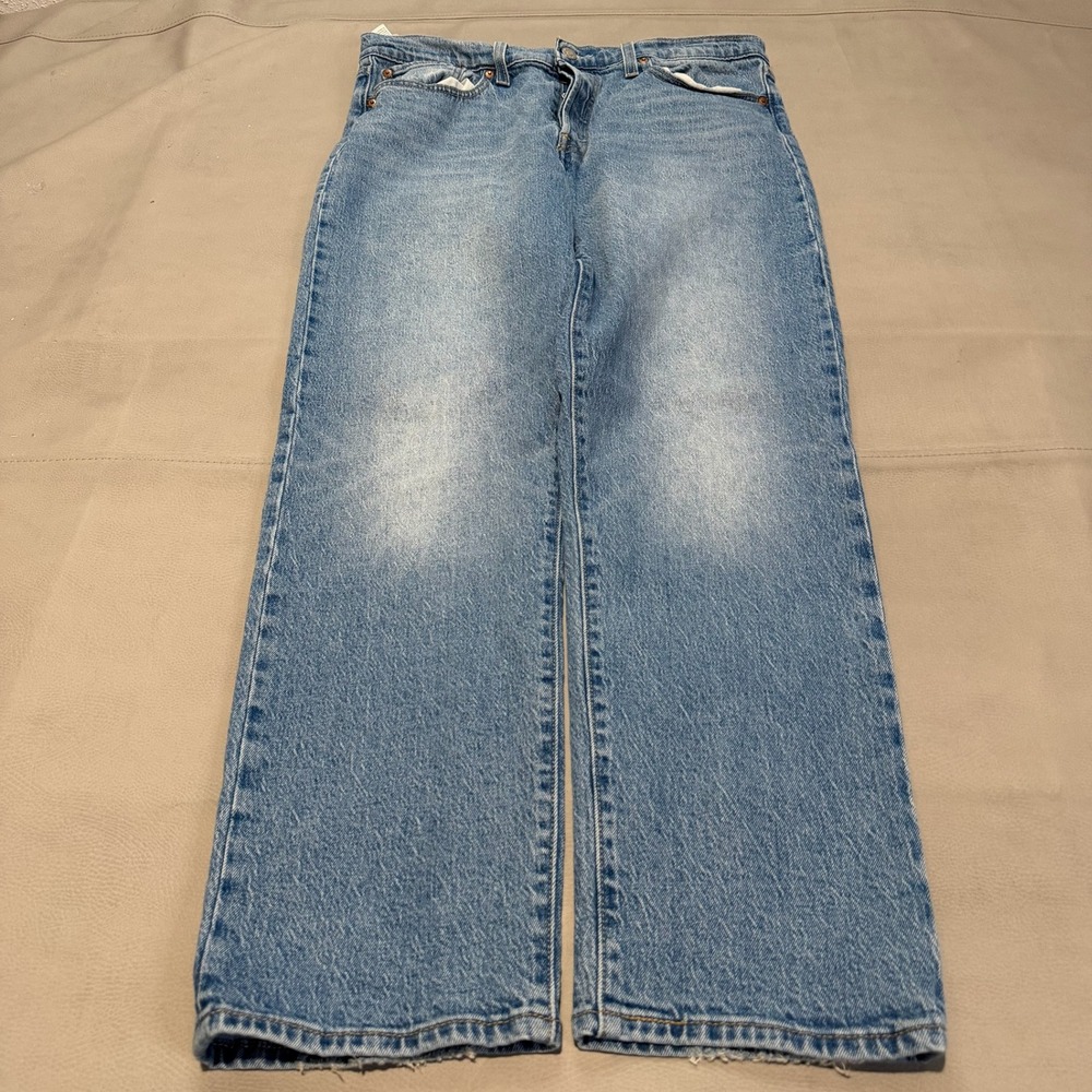 Levis Wedgie Straight Leg Jeans Women 31x27 Blue Denim Button Fly High Rise-6691
